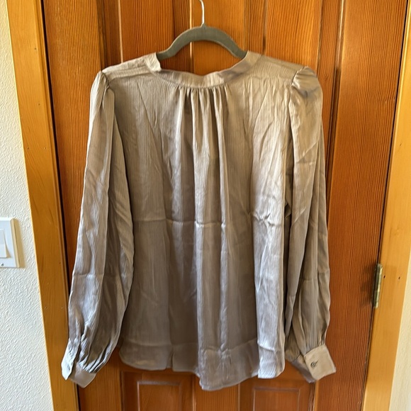 Banana republic button down blouse, L, silver - Picture 2 of 3